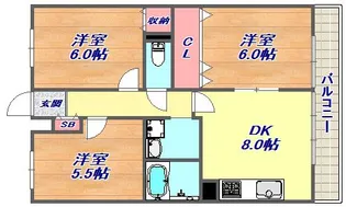 マリンクレール六甲1【6階】の間取り