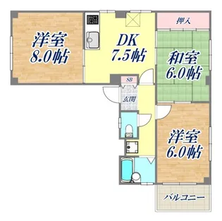 石町コーポ【4階】の間取り