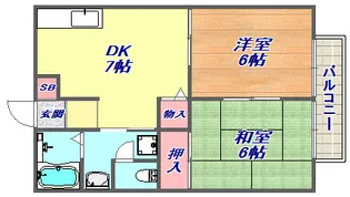 ディアス六甲【1階】の間取り