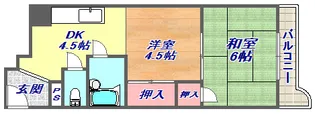 甲南灘コーポラス【3階】の間取り