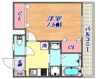 フルール岡本【1階】の間取り