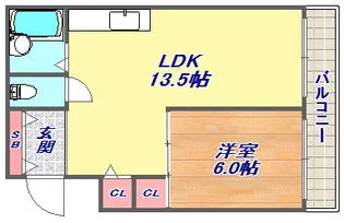 ヴィラ六甲道【2階】の間取り
