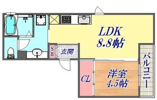 セジュール下山手通【3階】の間取り