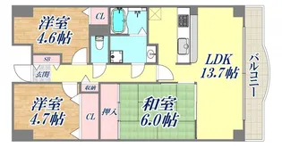 デメテル高取台【12階】の間取り