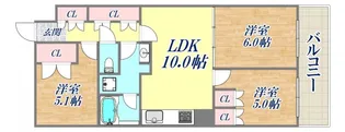 ブランシエラ新長田【7階】の間取り