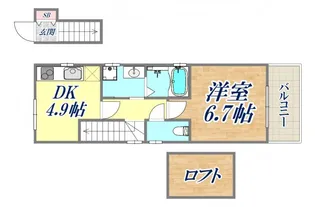 プリッ2大橋町【2階】の間取り