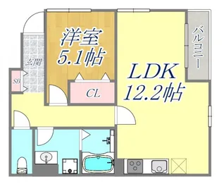 リブリ・長尾【1階】の間取り