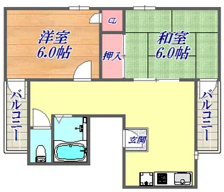 旭コーポ【2階】の間取り