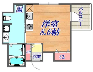 アドバンス三宮4ルシール【4階】の間取り