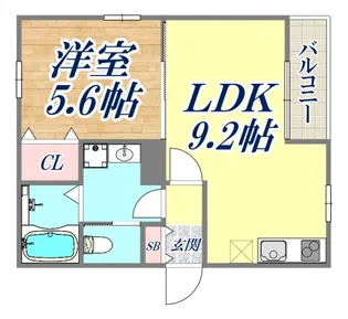 カナーレ御崎公園【2階】の間取り