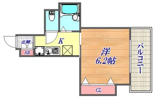 アロハ三宮【6階】の間取り