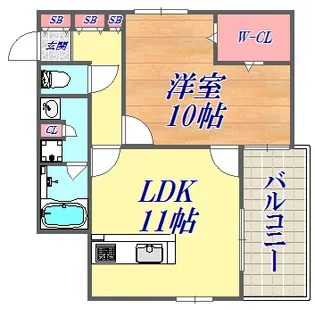 アンリーヴ北野【2階】の間取り