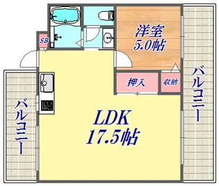 甲南シティハイム兵庫【5階】の間取り