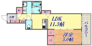 フェリーチェ上三条【1階】の間取り