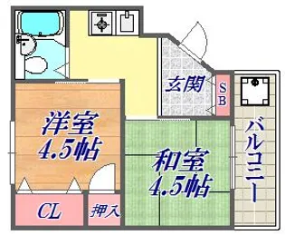 プラーフ大開【2階】の間取り