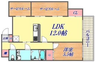 マリス神戸【5階】の間取り