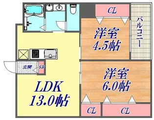 湊川公園ビル【5階】の間取り