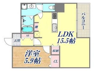 湊川公園ビル【5階】の間取り