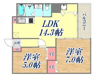 湊川公園ビル【7階】の間取り