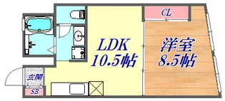 湊川センタービル B棟【3階】の間取り