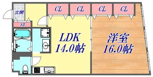 湊川センタービル B棟【3階】の間取り