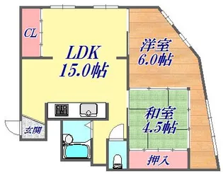 湊川センタービル B棟【4階】の間取り