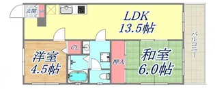 ラムール下三条【1階】の間取り