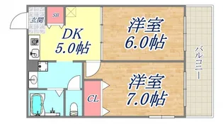ルミエール山手【2階】の間取り