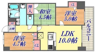 ワコーレグラン兵庫【3階】の間取り