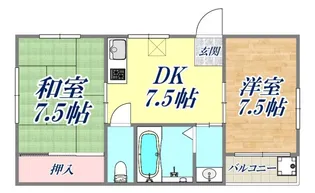 オーシャンビル【6階】の間取り