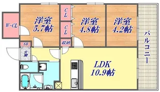 カーヨパレス二宮【7階】の間取り