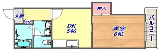 AH徳井【302号室】の間取り