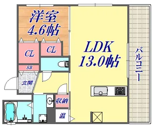 グランデュオ三宮【1階】の間取り