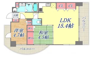 グランパレ元町トアウエスト【3階】の間取り