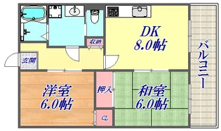 グリーンハイツ諏訪山【1階】の間取り