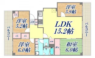 神戸元町ハイツ【6階】の間取り