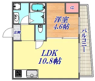 サンハイツ三宮【4階】の間取り