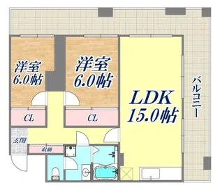 シティライフ下山手【5階】の間取り