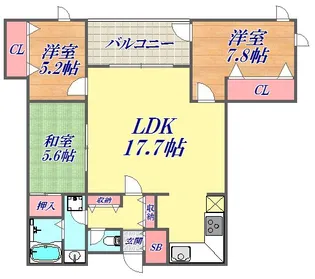 新神戸アパートメント【11階】の間取り