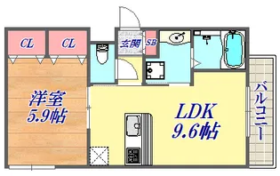 セジュール下山手通【1階】の間取り