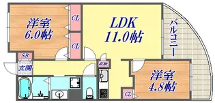 セレッソコート神戸花隈公園【2階】の間取り
