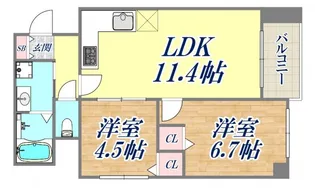 デ・リード神戸元町【5階】の間取り
