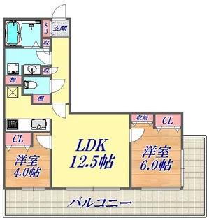 トア山手ザ・神戸タワー【10階】の間取り