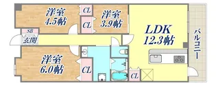 ヌーヴェルワイズ灘駅前【11階】の間取り