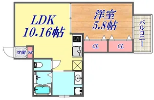 High Woods Yamate【401号室】の間取り