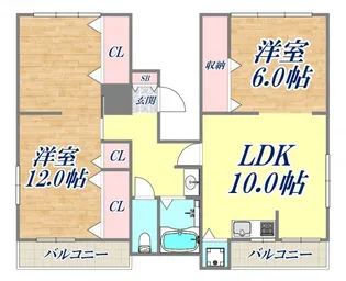 大幸マンション【4階】の間取り