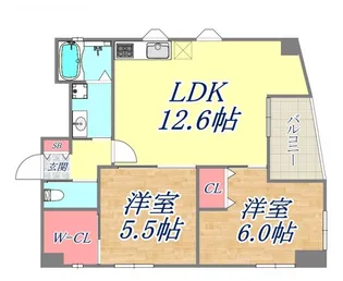 フォレストコート西元町【5階】の間取り