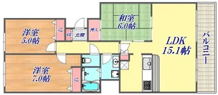 ポートピアプラザE楝【2階】の間取り