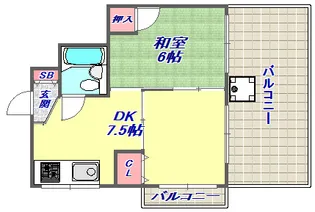プラザ六甲道【4階】の間取り