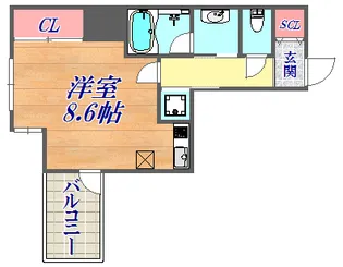 ユリシス新神戸【9階】の間取り